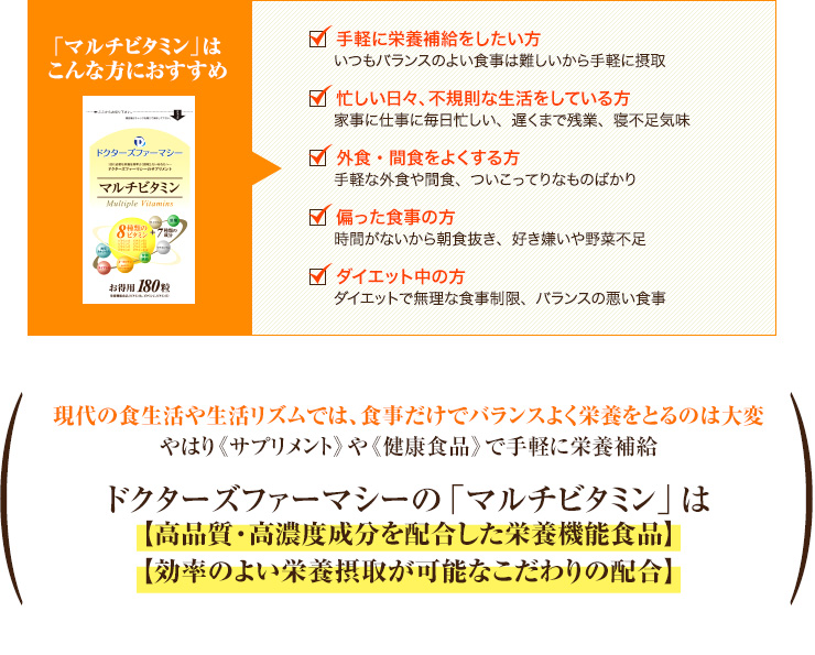「マルチビタミン」はこんな方におすすめ