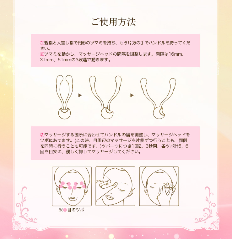 アイマッサージャーの使い方